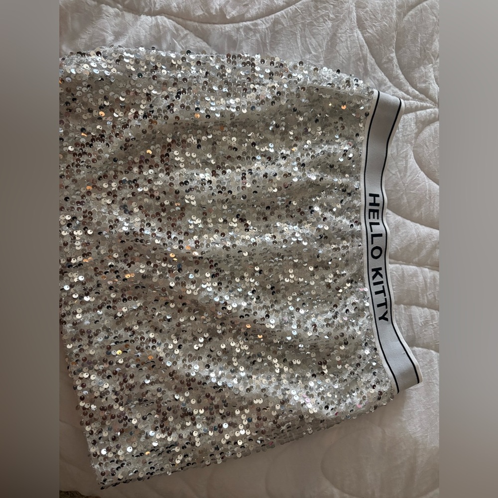 Hello Kitty Sparkling Silver Mini Skirt